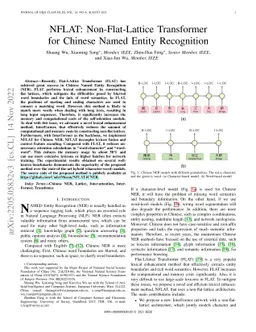 NFLAT: Non-Flat-Lattice Transformer for Chinese Named Entity Recognition