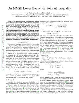 An MMSE Lower Bound via Poincaré Inequality