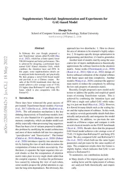 Supplementary Material: Implementation and Experiments for GAU-based
  Model