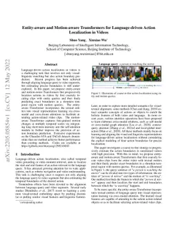 Entity-aware and Motion-aware Transformers for Language-driven Action
  Localization in Videos
