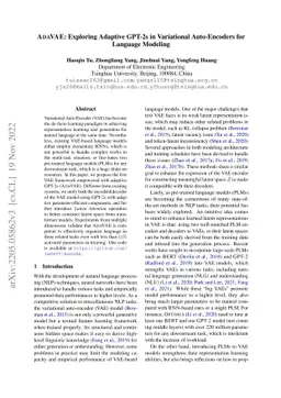AdaVAE: Exploring Adaptive GPT-2s in Variational Auto-Encoders for
  Language Modeling