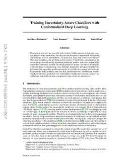 Training Uncertainty-Aware Classifiers with Conformalized Deep Learning