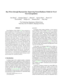 Ray Priors through Reprojection: Improving Neural Radiance Fields for
  Novel View Extrapolation