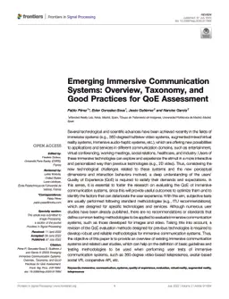Emerging Immersive Communication Systems: Overview, Taxonomy, and Good
  Practises for QoE Assessment