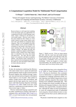 A Computational Acquisition Model for Multimodal Word Categorization