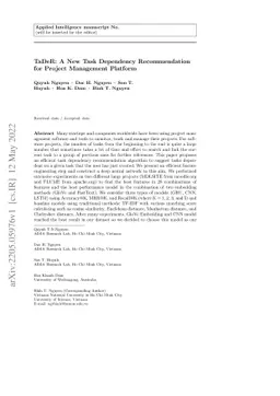 TaDeR: A New Task Dependency Recommendation for Project Management
  Platform