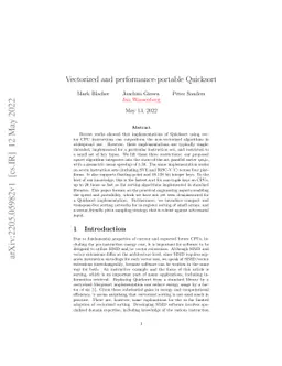 Vectorized and performance-portable Quicksort
