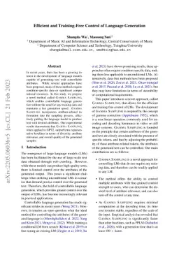 Efficient and Training-Free Control of Language Generation