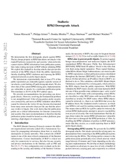 Stalloris: RPKI Downgrade Attack