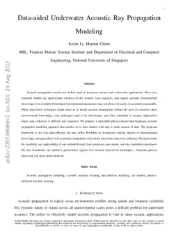Data-aided Underwater Acoustic Ray Propagation Modeling