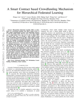 A Smart Contract based Crowdfunding Mechanism for Hierarchical Federated
  Learning
