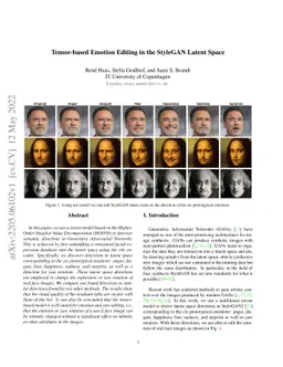Tensor-based Emotion Editing in the StyleGAN Latent Space