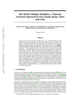 One Model, Multiple Modalities: A Sparsely Activated Approach for Text,
  Sound, Image, Video and Code