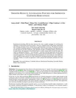 Smooth-Reduce: Leveraging Patches for Improved Certified Robustness