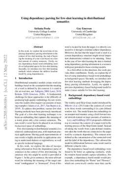 Using dependency parsing for few-shot learning in distributional
  semantics