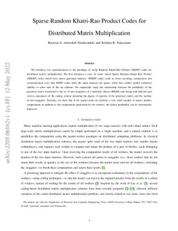 Sparse Random Khatri-Rao Product Codes for Distributed Matrix
  Multiplication