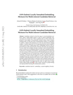 kNN-Embed: Locally Smoothed Embedding Mixtures For Multi-interest
  Candidate Retrieval