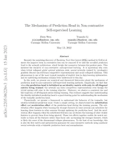 The Mechanism of Prediction Head in Non-contrastive Self-supervised
  Learning