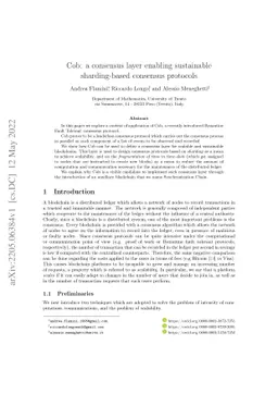 Cob: a consensus layer enabling sustainable sharding-based consensus
  protocols