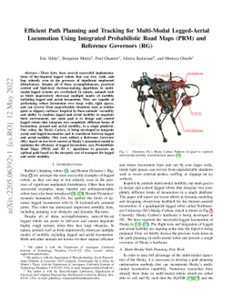 Efficient Path Planning and Tracking for Multi-Modal Legged-Aerial
  Locomotion Using Integrated Probabilistic Road Maps (PRM) and Reference
  Governors (RG)