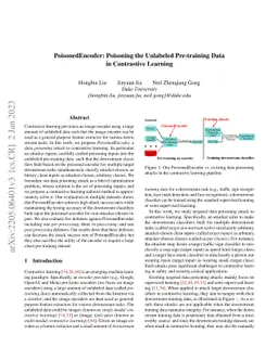PoisonedEncoder: Poisoning the Unlabeled Pre-training Data in
  Contrastive Learning