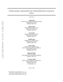 Video-based assessment of intraoperative surgical skill