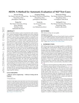 AEON: A Method for Automatic Evaluation of NLP Test Cases