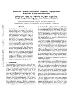 Simple and Effective Relation-based Embedding Propagation for Knowledge
  Representation Learning