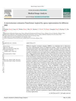 A microstructure estimation Transformer inspired by sparse
  representation for diffusion MRI