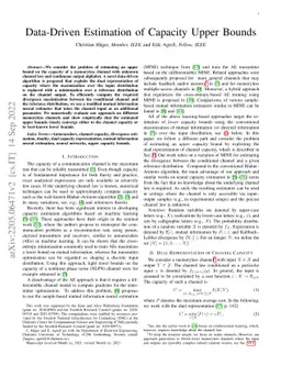 Data-Driven Estimation of Capacity Upper Bounds