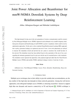 Joint Power Allocation and Beamformer for mmW-NOMA Downlink Systems by
  Deep Reinforcement Learning