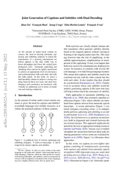 Joint Generation of Captions and Subtitles with Dual Decoding