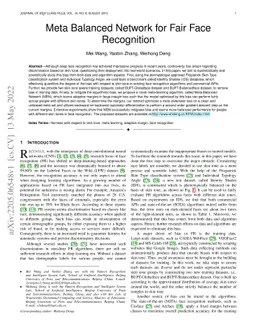 Meta Balanced Network for Fair Face Recognition