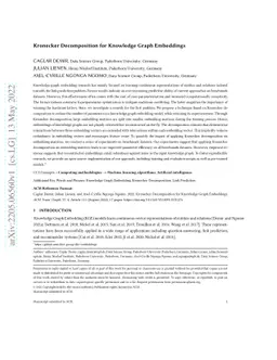 Kronecker Decomposition for Knowledge Graph Embeddings