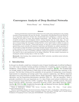 Convergence Analysis of Deep Residual Networks