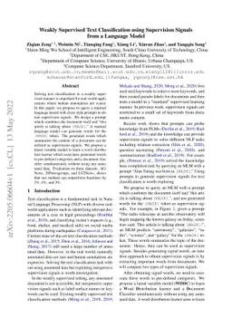 Weakly Supervised Text Classification using Supervision Signals from a
  Language Model