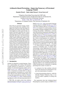 Arithmetic-Based Pretraining -- Improving Numeracy of Pretrained
  Language Models