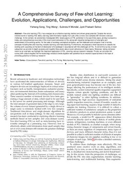 A Comprehensive Survey of Few-shot Learning: Evolution, Applications,
  Challenges, and Opportunities