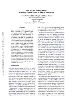 Who Are We Talking About? Handling Person Names in Speech Translation