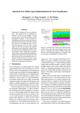 Interlock-Free Multi-Aspect Rationalization for Text Classification