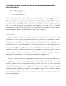Embodied-Symbolic Contrastive Graph Self-Supervised Learning for
  Molecular Graphs