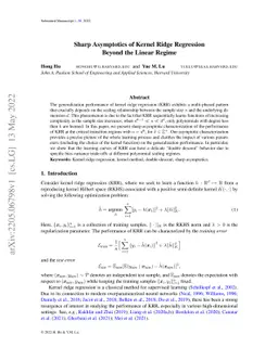 Sharp Asymptotics of Kernel Ridge Regression Beyond the Linear Regime