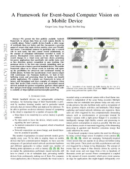 A Framework for Event-based Computer Vision on a Mobile Device