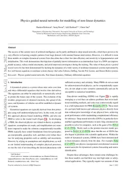 Physics guided neural networks for modelling of non-linear dynamics