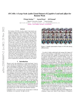 AVCAffe: A Large Scale Audio-Visual Dataset of Cognitive Load and Affect
  for Remote Work