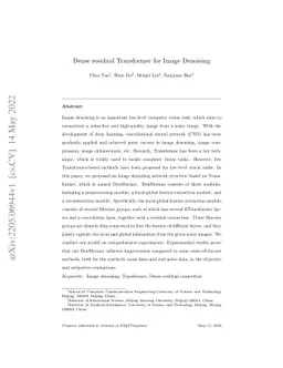 Dense residual Transformer for image denoising