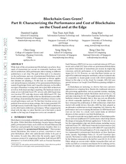 Blockchain Goes Green? Part II: Characterizing the Performance and Cost
  of Blockchains on the Cloud and at the Edge