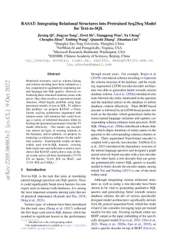 RASAT: Integrating Relational Structures into Pretrained Seq2Seq Model
  for Text-to-SQL