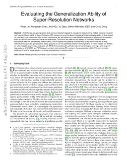 Evaluating the Generalization Ability of Super-Resolution Networks