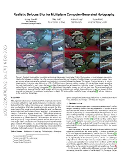 Realistic Defocus Blur for Multiplane Computer-Generated Holography